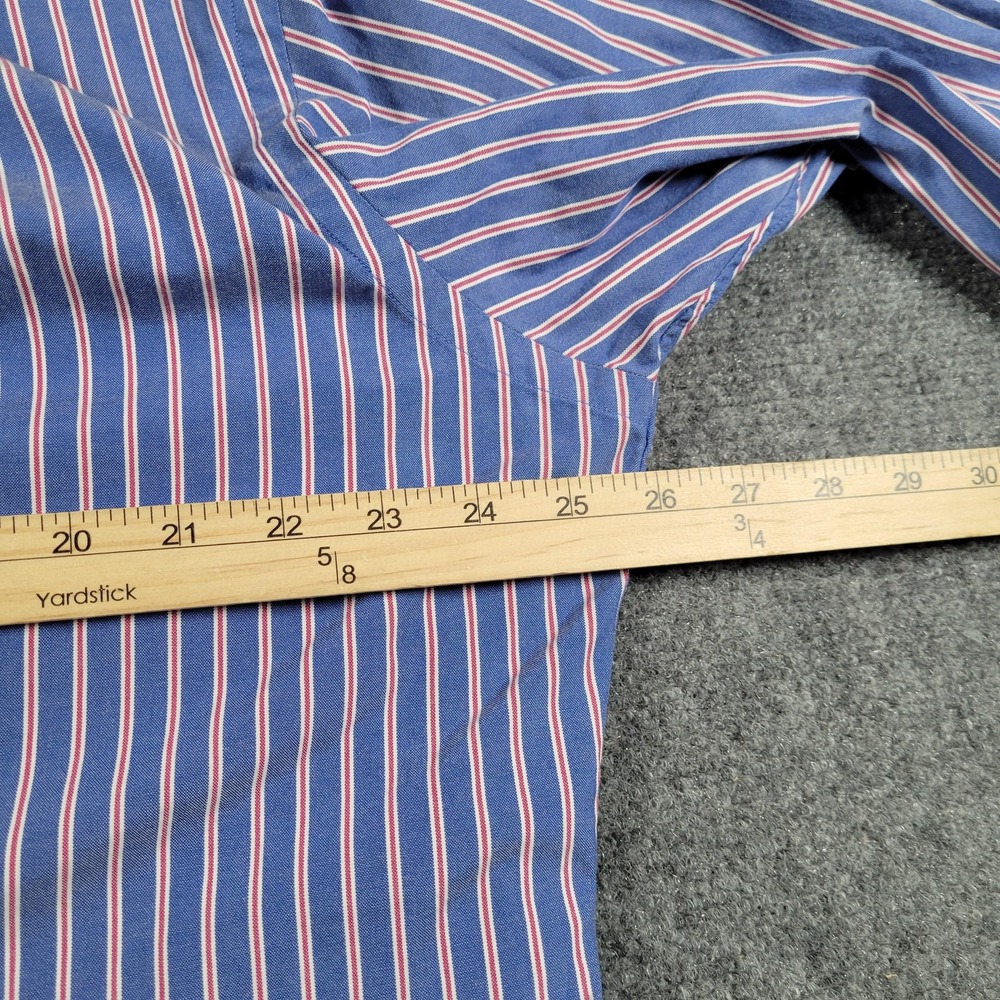 Ralph Lauren Shirt Mens Extra Large Custom Fit Blue Red Stripe Button‎ Down - Picture 6 of 8